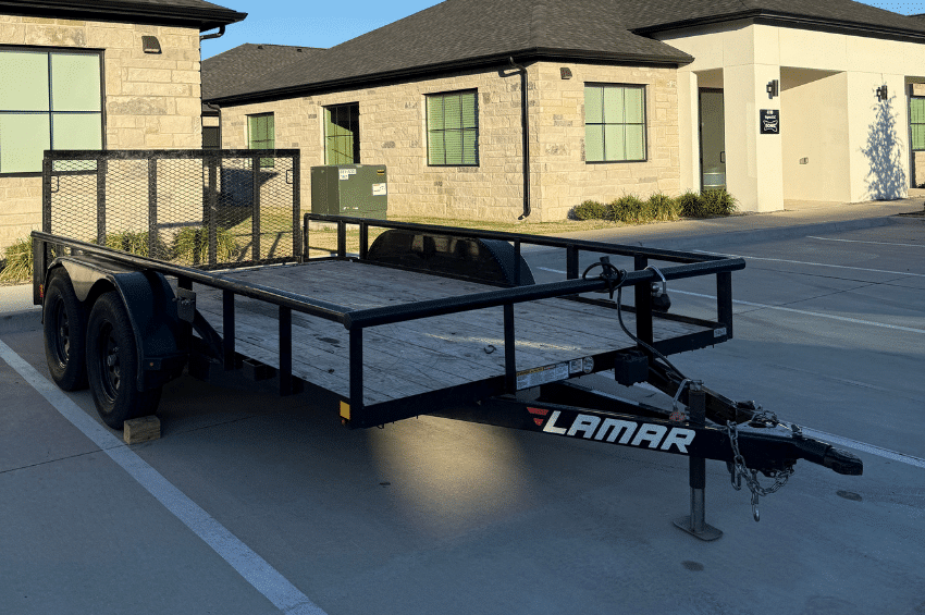 14ft LAMAR Utility Trailer w Fold Down Ramps