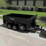 What companies offer 7x14 Texas Pride dump trailer rentals in Texas